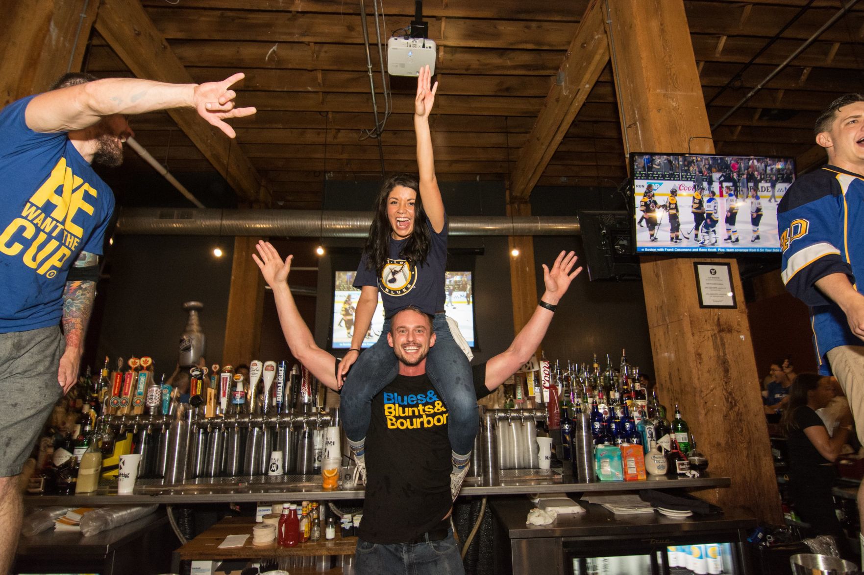 Blues Fans at Wheelhouse during Stanley Cup Final Game 7. Spons